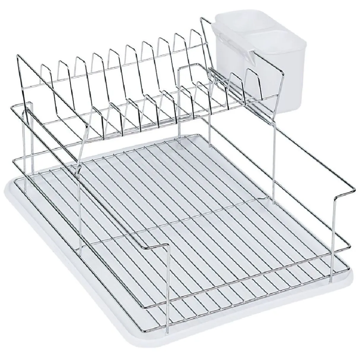 Égouttoir avec plateau et supports couverts blanc 2 niveaux^Gifi