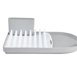 Égouttoir avec plateau picots et bac à couverts amovible gris et blanc^Gifi Discount