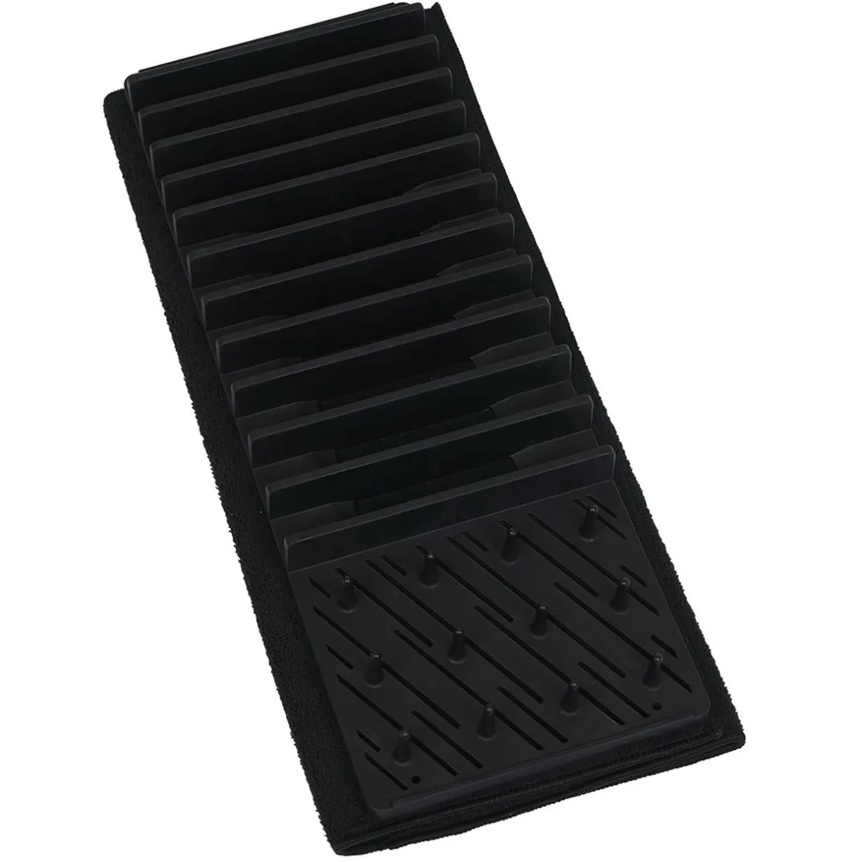 Égouttoir avec tapis pliable noir 11 rangées 12 picots^Gifi Hot