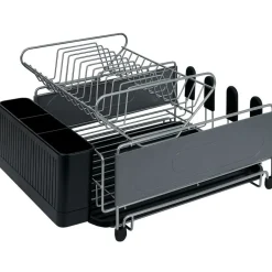 Égouttoir extensible en métal et plastique gris 41,5x30xH23,5cm^Gifi Clearance