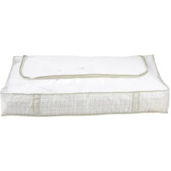 Rangement|Gifi Housse de rangement dessous de lit motif triangle beige et blanc