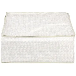 Rangement|Gifi Housse de rangement rectangulaire motif triangle beige et blanc