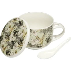 Jumbo en faïence avec couvercle et cuillère^Gifi Outlet