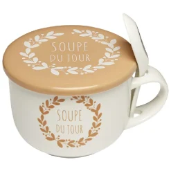 Jumbo en faïence avec couvercle et cuillère^Gifi Outlet