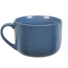 Jumbo en porcelaine 45 cl bleu avec rainures verticales en relief^Gifi Hot