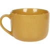 Jumbo en porcelaine 45 cl jaune moutarde rainures verticales en relief^Gifi Clearance