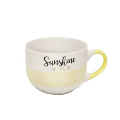 Jumbo porcelaine jaune avec inscription "Sunshine of my Life" 47 cl^Gifi Outlet