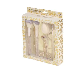 Online Gifi Kit accessoires maquillage 6 pièces beige ou rose - 2 coloris