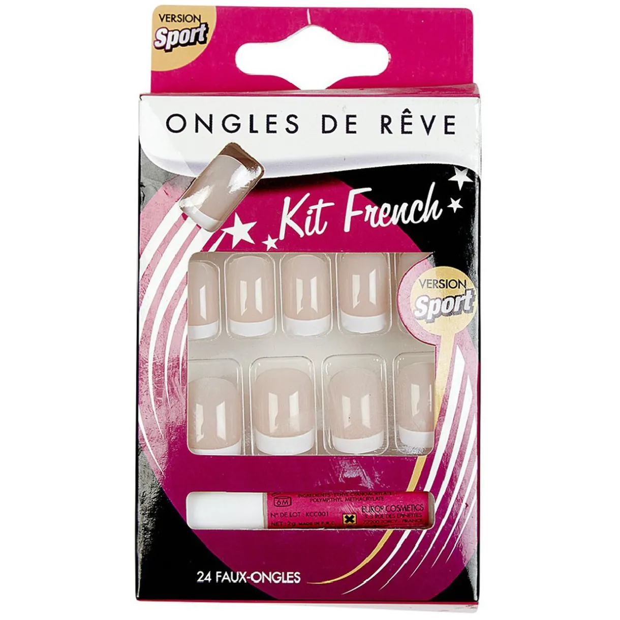 Clearance Gifi Kit de faux ongles style French manucure
