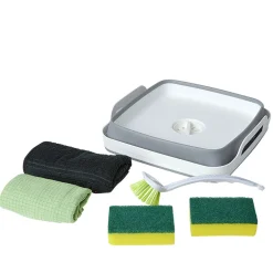 Nettoyage Et Entretien|Gifi Kit de ménage bassine brosse chiffons éponges
