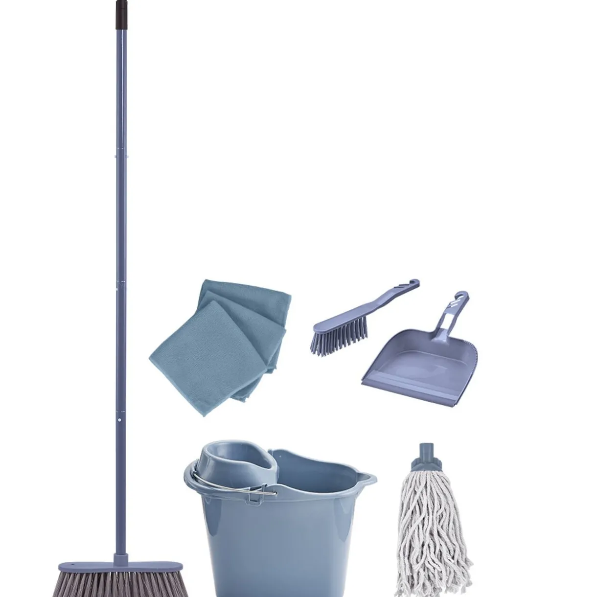 Nettoyage Et Entretien|Gifi Kit de ménage complet bleu 11 pièces