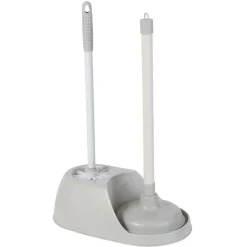 New Gifi Kit WC 2 en 1 brosse et ventouse gris
