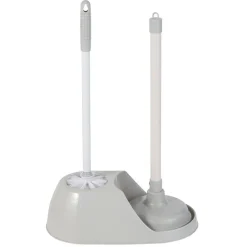 New Gifi Kit WC 2 en 1 brosse et ventouse gris
