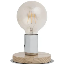 Hot Gifi Lampe LED forme ampoule socle en bois