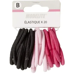 Outlet Gifi Élastique sans métal uni noir rose x20