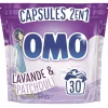 Entretien Du Linge|Gifi Lessive capsule OMO 30 lavages essence naturelle lavande et patchouli