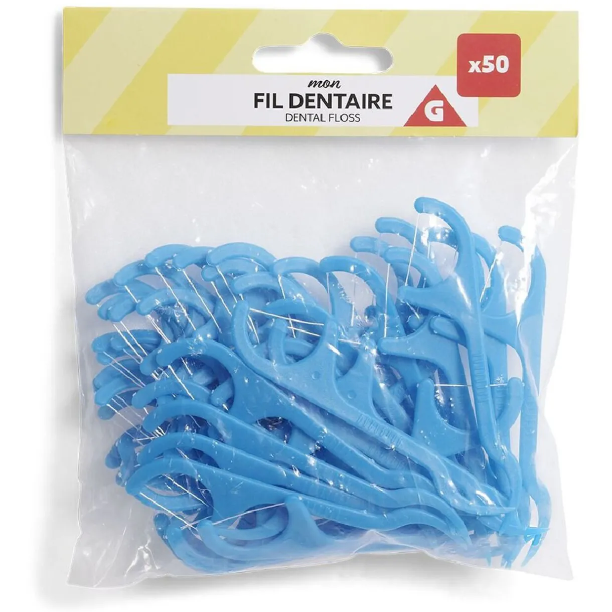 New Gifi Lot 50 bâtons de fil dentaire avec manche ergonomique