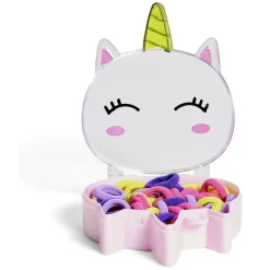 New Gifi Lot 50 élastiques à cheveux multicolore dans boîte design licorne rose