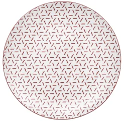 Lot de 4 assiettes à dessert porcelaine motif trait triangle multicolore Ø19cm^Gifi New