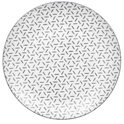 Lot de 4 assiettes à dessert porcelaine motif trait triangle multicolore Ø19cm^Gifi New