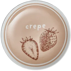 Lot de 4 assiettes à dessert porcelaine design crêpes^Gifi