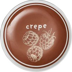 Lot de 4 assiettes à dessert porcelaine design crêpes^Gifi