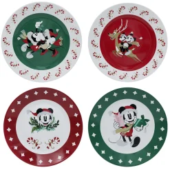 Lot de 4 assiettes dessert Disney Mickey porcelaine Ø19cm^Gifi Online