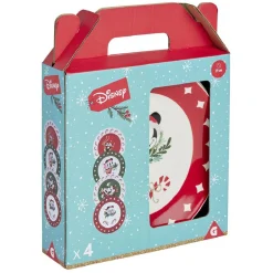 Lot de 4 assiettes dessert Disney Mickey porcelaine Ø19cm^Gifi Online