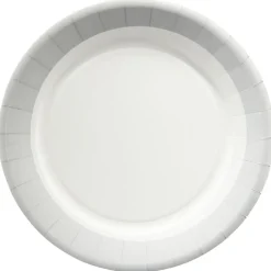 Lot de 10 assiettes en carton Ø23 cm bord gris^Gifi Best