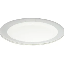 Lot de 10 assiettes en carton Ø18 cm à bord gris^Gifi