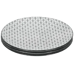 Lot de 4 assiettes plates motif géométrique en céramique^Gifi Outlet