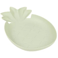 Lot de 3 assiettes plates en plastique forme ananas^Gifi Discount