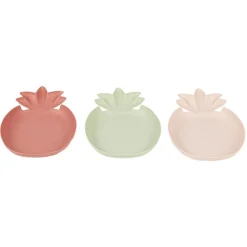 Lot de 3 assiettes plates en plastique forme ananas^Gifi Discount