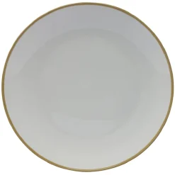 Lot de 4 assiettes plates rondes porcelaine blanche avec liseré coloré^Gifi Outlet