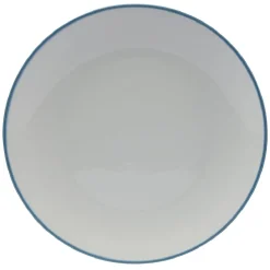 Lot de 4 assiettes plates rondes porcelaine blanche avec liseré coloré^Gifi Outlet
