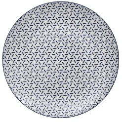 Lot de 4 assiettes plates porcelaine motif trait triangle multicolore Ø24cm^Gifi Clearance