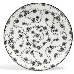 Lot de 4 assiettes plates Ø27cm porcelaine imprimé noir et blanc^Gifi