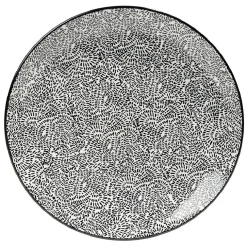 Lot de 4 assiettes plates Ø27cm porcelaine imprimé noir et blanc^Gifi