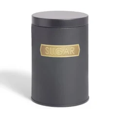 Lot de 3 boîtes alimentaires acier noir et doré Ø9xH12cm^Gifi Discount