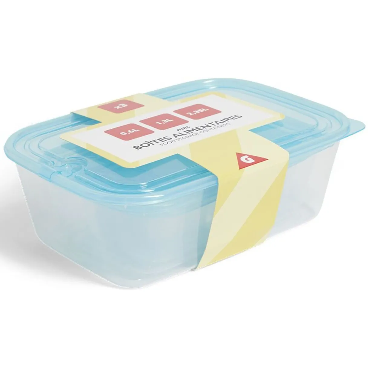 Lot de 3 boîtes de conservation alimentaire en plastique^Gifi Best