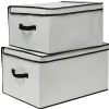 Rangement|Gifi Lot de 2 boîtes de rangement avec 2 housses sous-vide gris