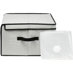 Rangement|Gifi Lot de 2 boîtes de rangement avec 2 housses sous-vide gris