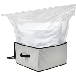 Rangement|Gifi Lot de 2 boîtes de rangement avec 2 housses sous-vide gris