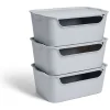 Rangement|Gifi Lot de 3 boîtes de rangement 15L avec couvercle plastique 39x25xH16cm