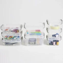 Rangement|Gifi Lot de 8 boîtes de rangement 3 tailles plastique transparent - 2 modèles