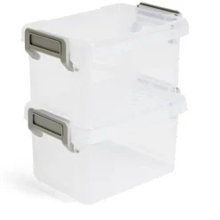 Rangement|Gifi Lot de 8 boîtes de rangement 3 tailles plastique transparent - 2 modèles