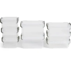 Rangement|Gifi Lot de 8 boîtes de rangement 3 tailles plastique transparent - 2 modèles