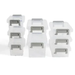 Rangement|Gifi Lot de 8 boîtes de rangement 3 tailles plastique transparent - 2 modèles