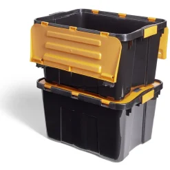 Rangement|Gifi Lot de 2 box bricolage 34L plastique orange 49xH28x36cm