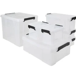 Rangement|Gifi Lot de 7 box de rangements transparents multiple tailles